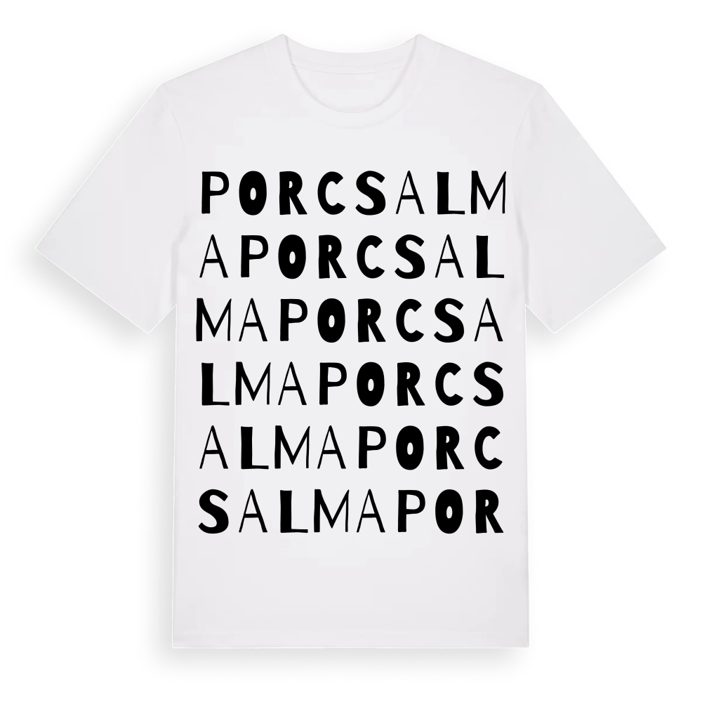 Porcsalma ordlek t-shirt – White, i miljö