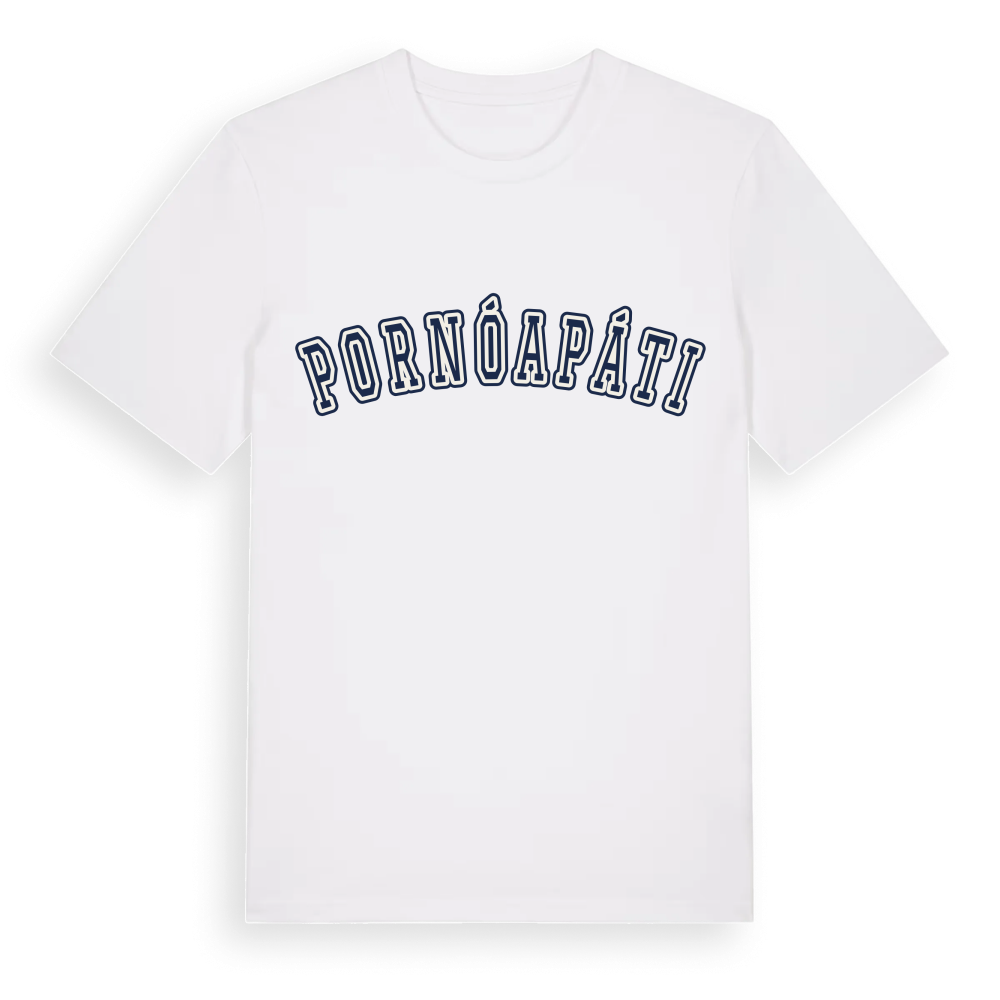 Pornóapáti college t-shirt – White, i miljö