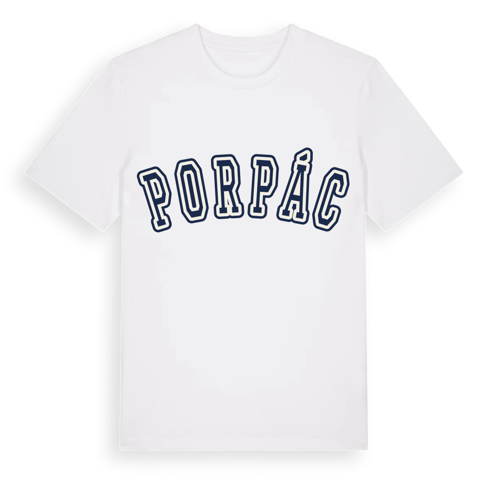 Porpác college t-shirt – White, i miljö