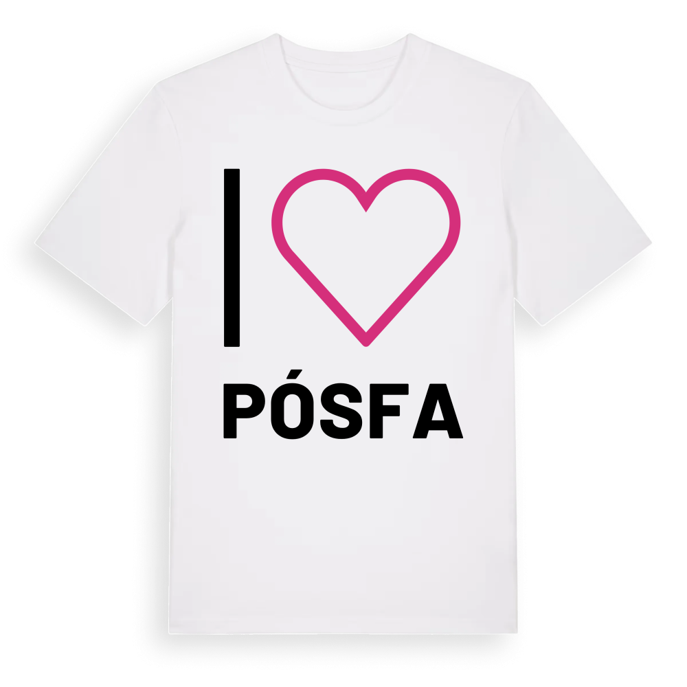 Jag älskar Pósfa t-shirt stort tryck – White, i miljö