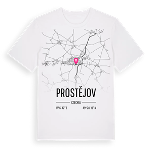 Prostějov karta t-shirt – ekologisk bomull t-shirt från Pinshirt