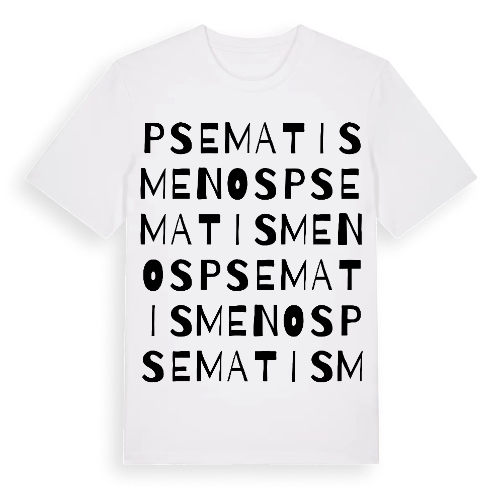 Psematismenos ordlek t-shirt – White, i miljö
