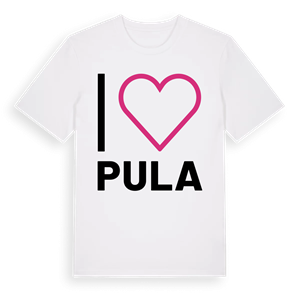 Jag älskar Pula t-shirt stort tryck – ekologisk bomull t-shirt från Pinshirt