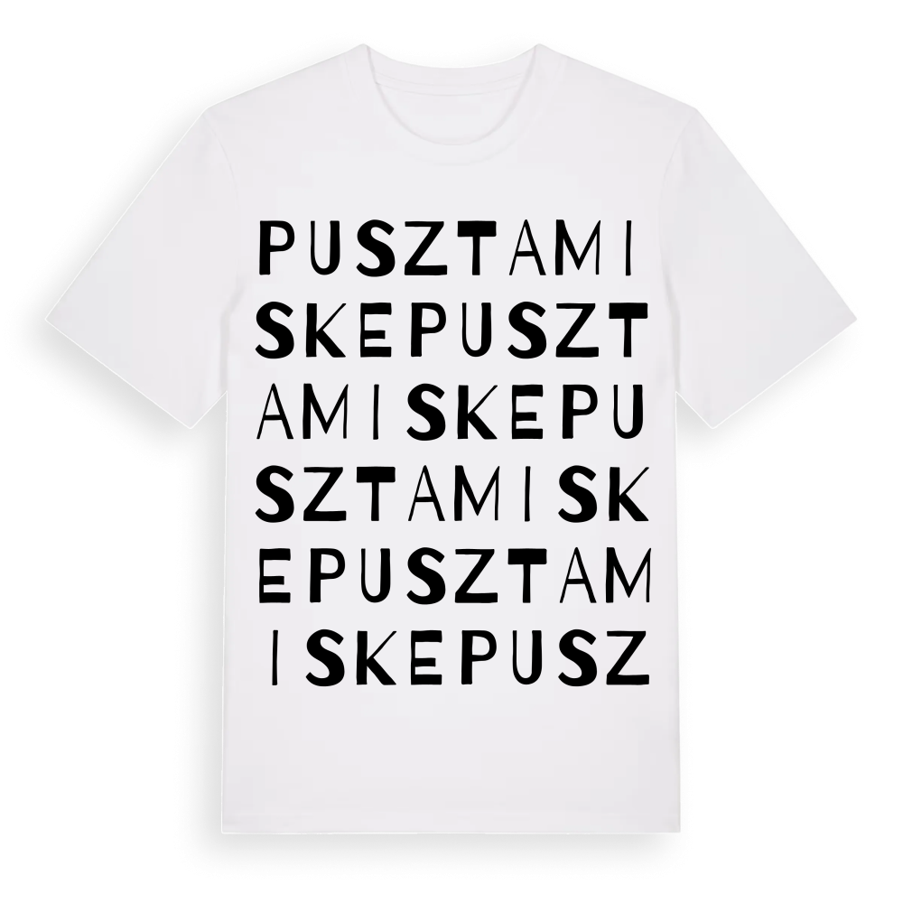 Pusztamiske ordlek t-shirt – White, i miljö