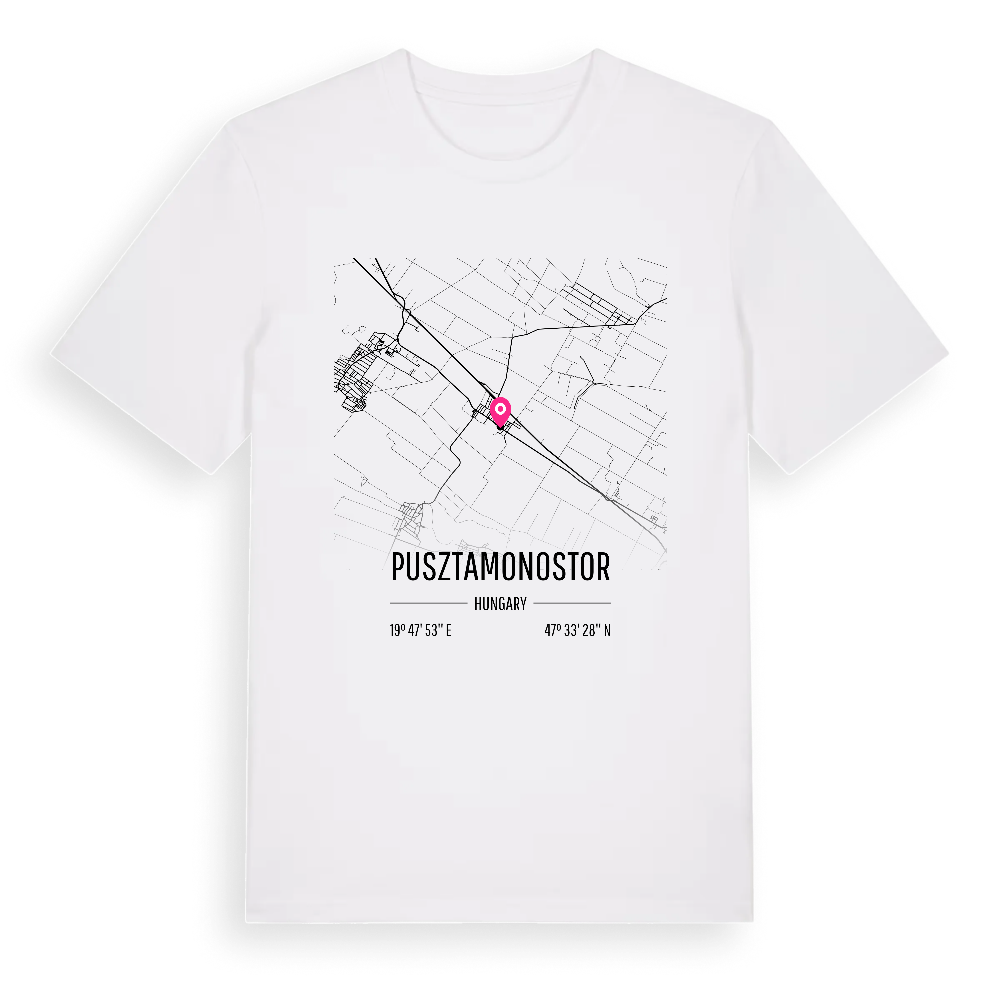 Pusztamonostor karta t-shirt – White, i miljö