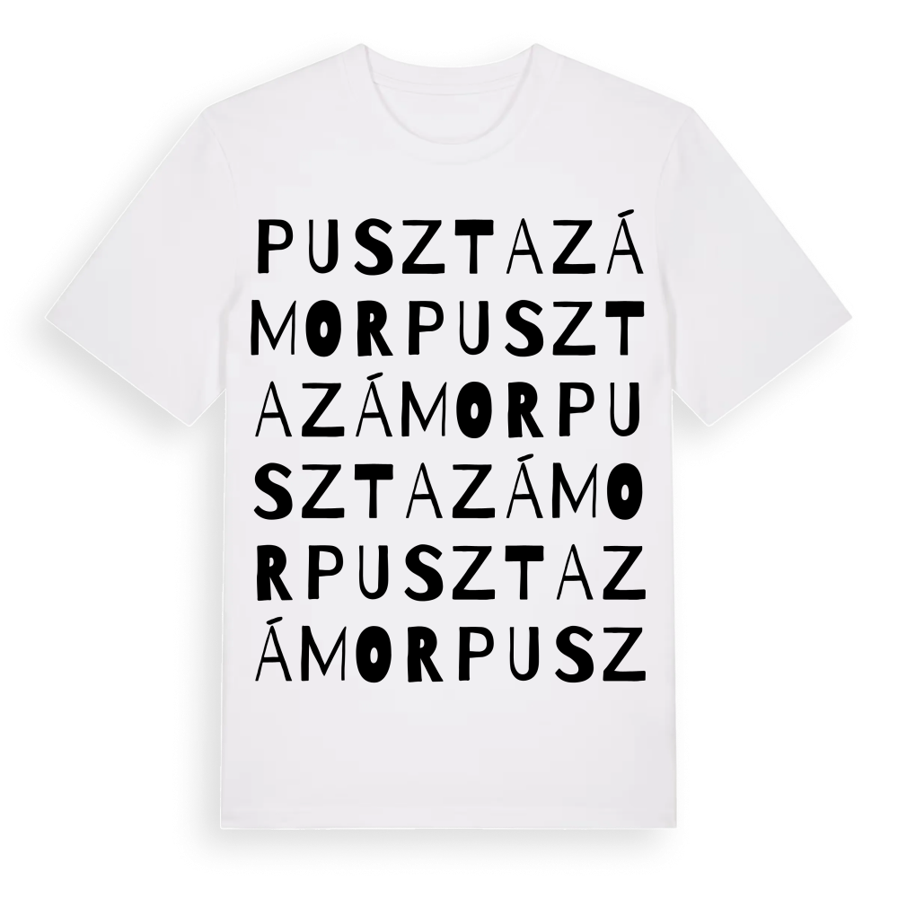 Pusztazámor ordlek t-shirt – White, i miljö
