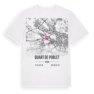 Quart de Poblet karta t-shirt – ekologisk bomull t-shirt från Pinshirt