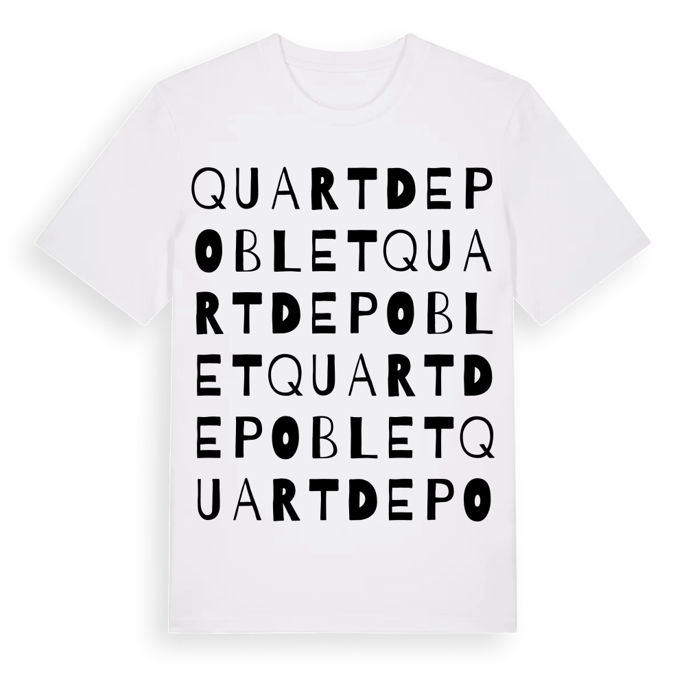 Quart de Poblet ordlek t-shirt – White, i miljö
