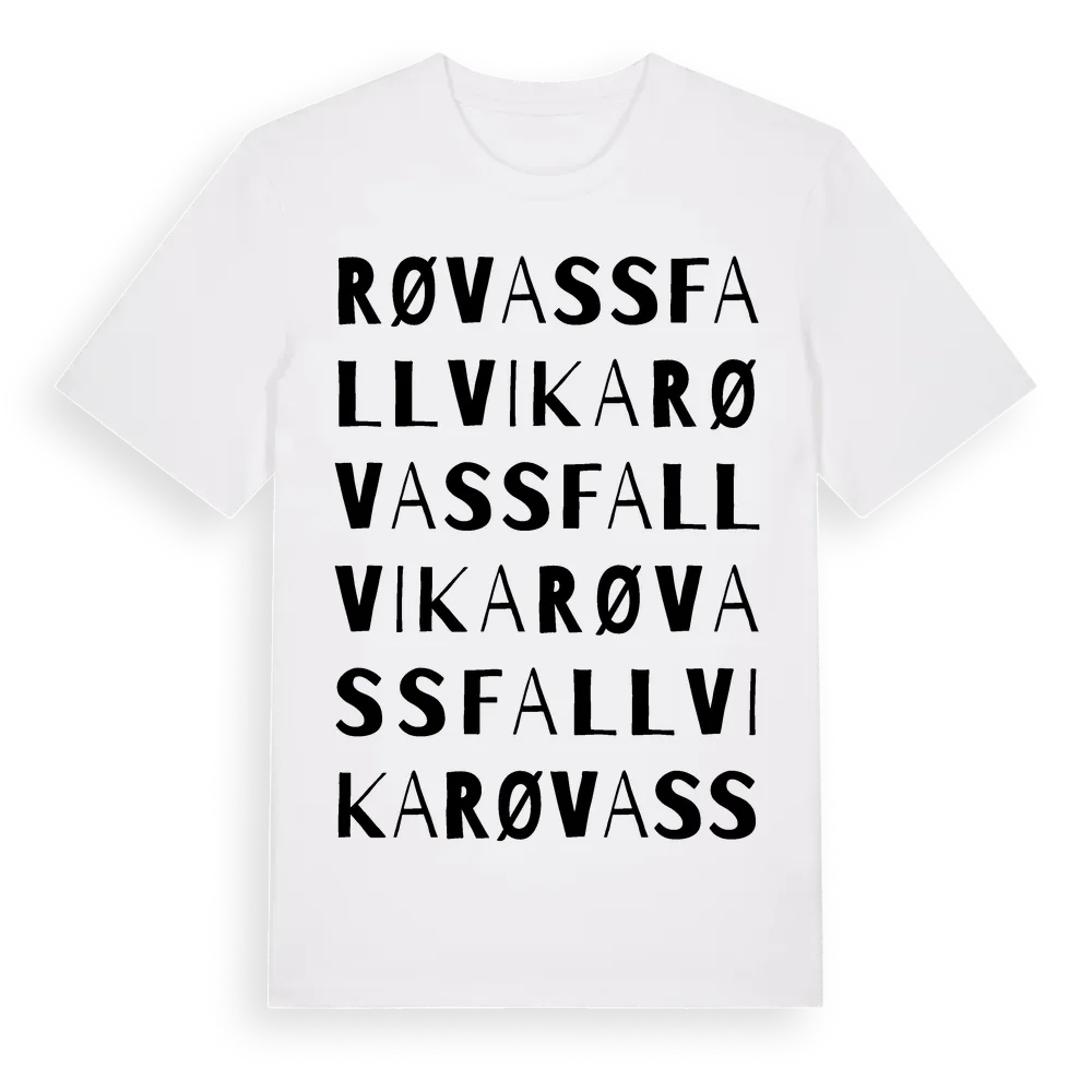 Røvassfallvika ordlek t-shirt i miljö