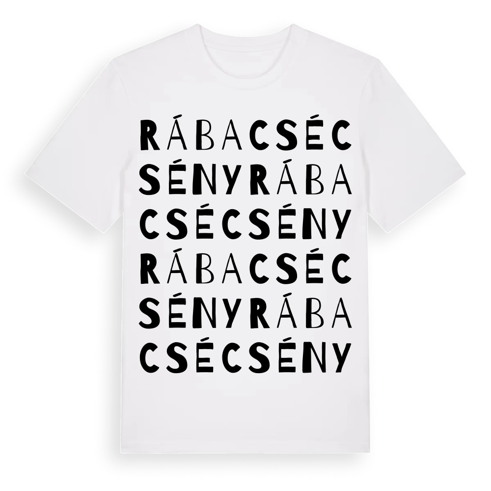 Rábacsécsény ordlek t-shirt – White, i miljö