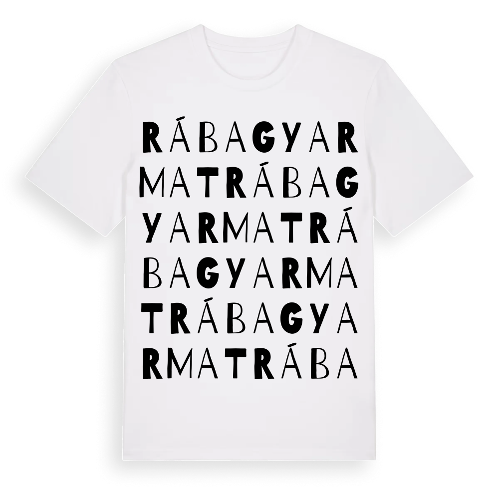 Rábagyarmat ordlek t-shirt – White, i miljö