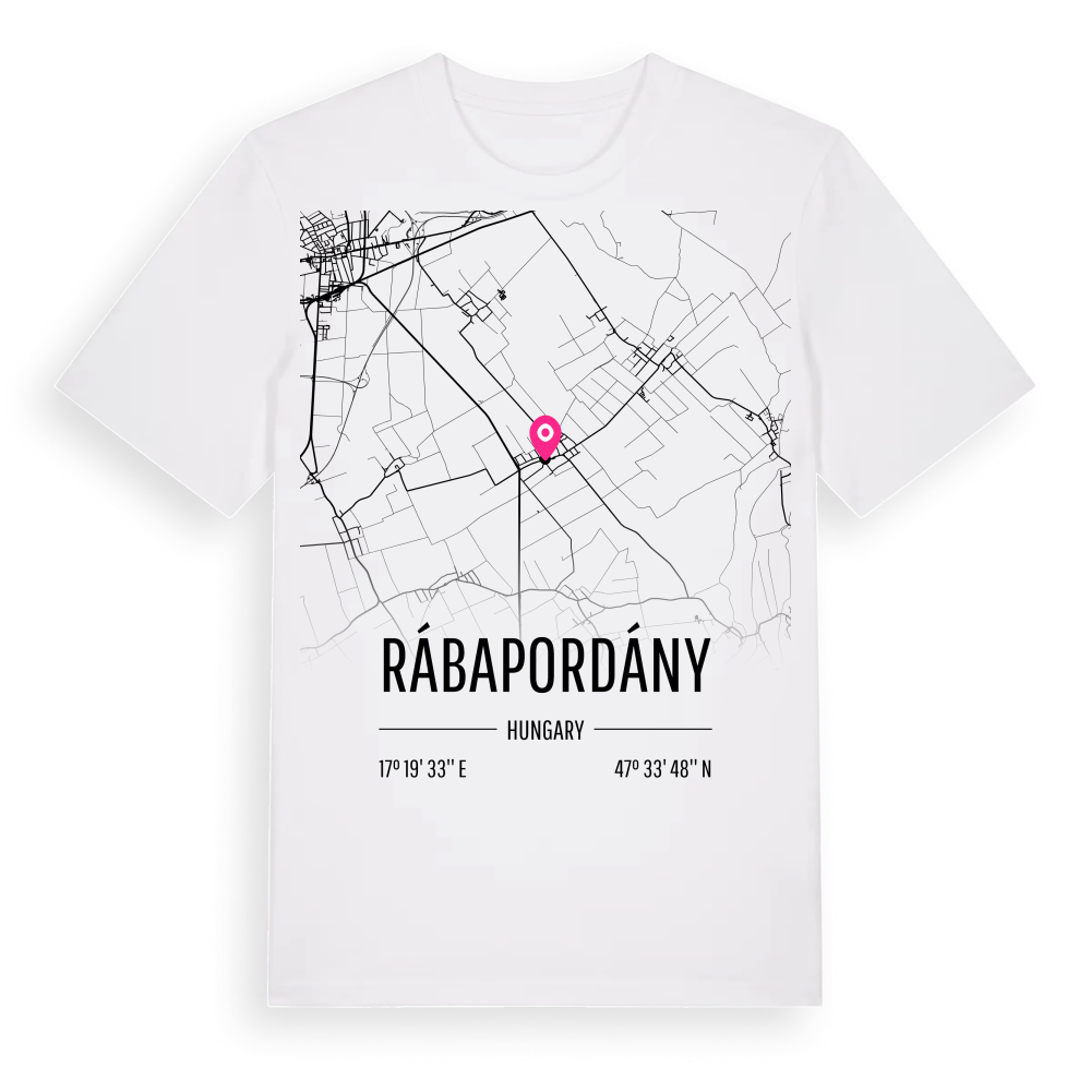 Rábapordány karta t-shirt – White, i miljö