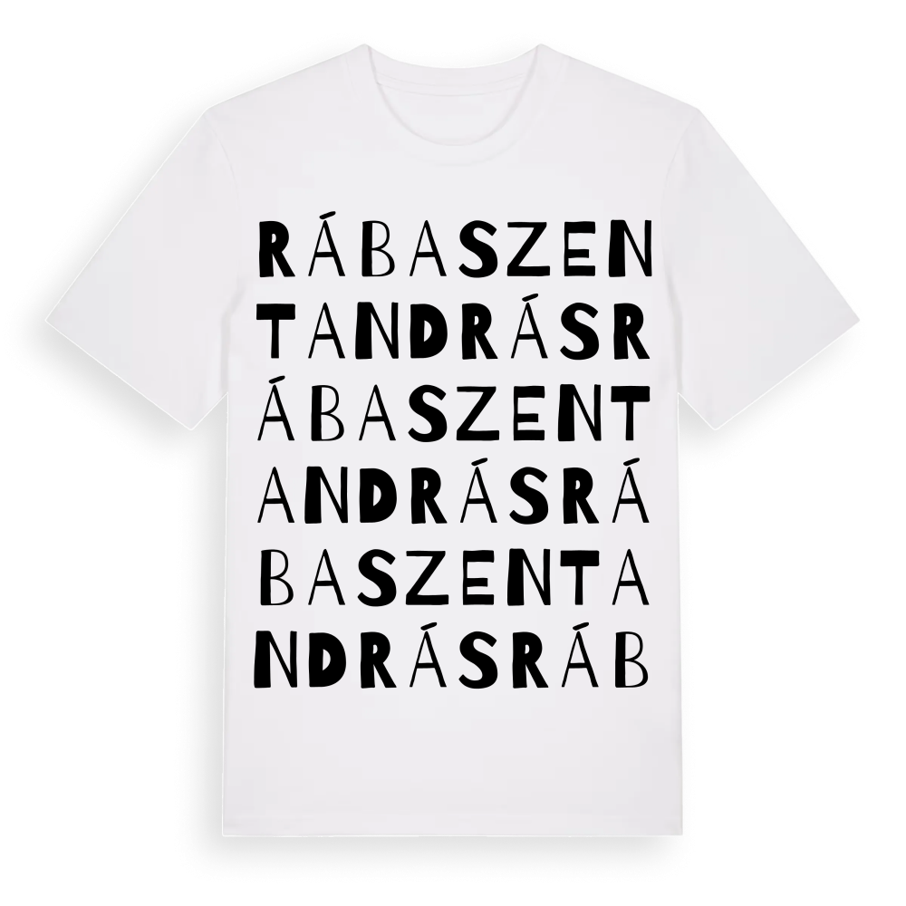 Rábaszentandrás ordlek t-shirt – White, i miljö