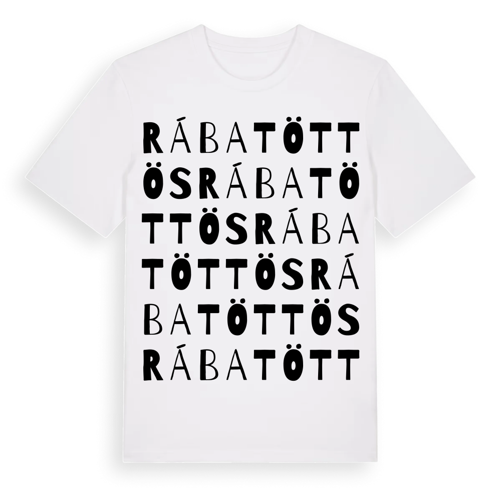 Rábatöttös ordlek t-shirt – White, i miljö