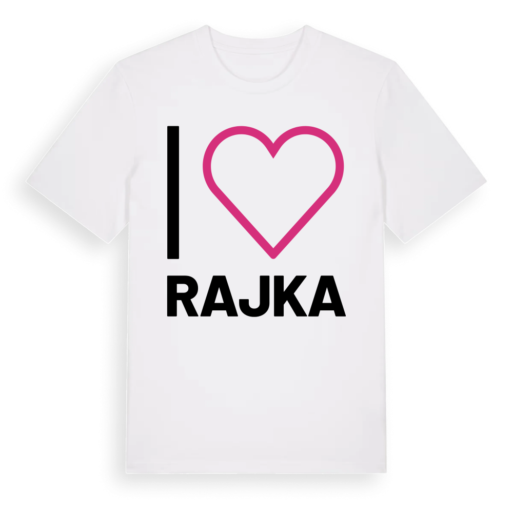 Jag älskar Rajka t-shirt stort tryck – White, i miljö