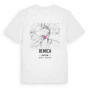 Remich karta t-shirt – ekologisk bomull t-shirt från Pinshirt