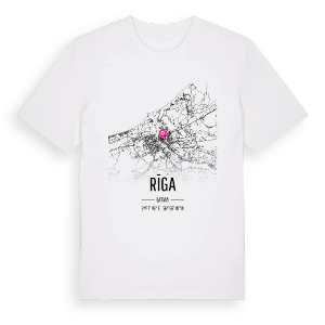 Rīga karta t-shirt – ekologisk bomull t-shirt från Pinshirt