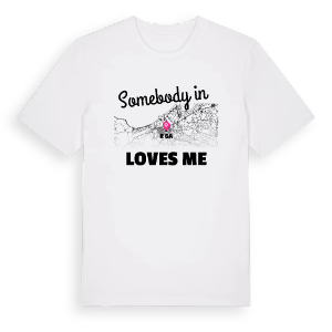Någon i Rīga älskar mig t-shirt – ekologisk bomull t-shirt från Pinshirt