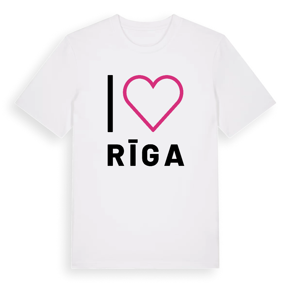 Jag älskar Rīga t-shirt stort tryck – White, i miljö