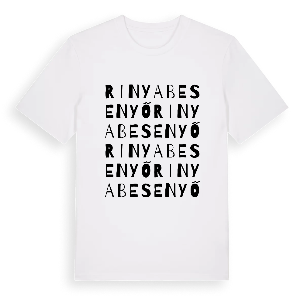 Rinyabesenyő ordlek t-shirt – White, i miljö