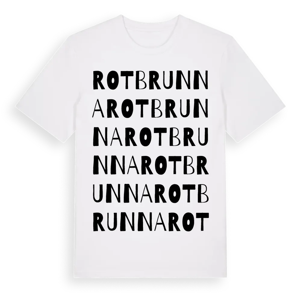 Rotbrunna ordlek t-shirt i miljö