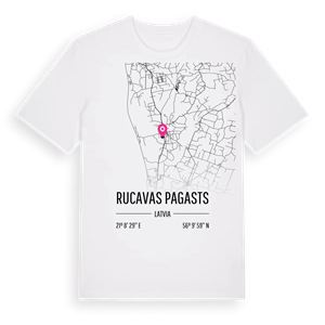 Rucavas pagasts karta t-shirt – ekologisk bomull t-shirt från Pinshirt