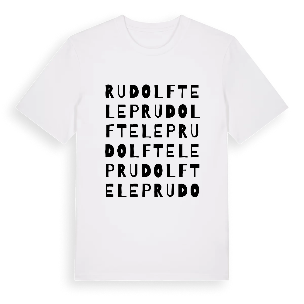 Rudolftelep ordlek t-shirt – White, i miljö