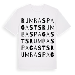 Rumbas pagasts ordlek t-shirt – ekologisk bomull t-shirt från Pinshirt