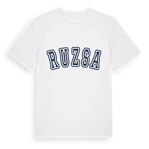 Ruzsa college t-shirt – ekologisk bomull t-shirt från Pinshirt