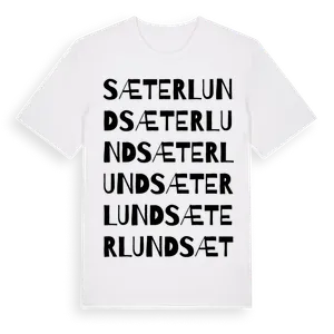 Sæterlund ordlek t-shirt – ekologisk bomull t-shirt från Pinshirt