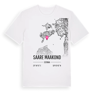 Saare maakond karta t-shirt – ekologisk bomull t-shirt från Pinshirt