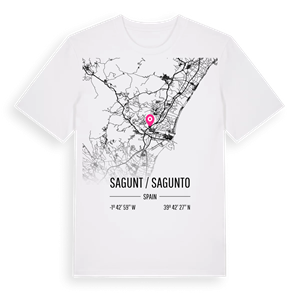 Sagunt / Sagunto karta t-shirt – ekologisk bomull t-shirt från Pinshirt