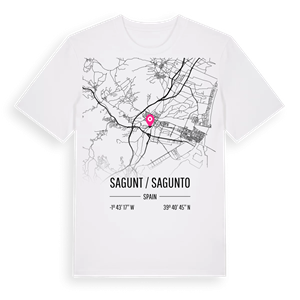 Sagunt / Sagunto karta t-shirt – ekologisk bomull t-shirt från Pinshirt