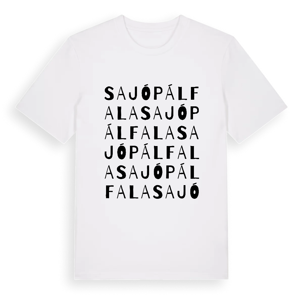 Sajópálfala ordlek t-shirt – White, i miljö