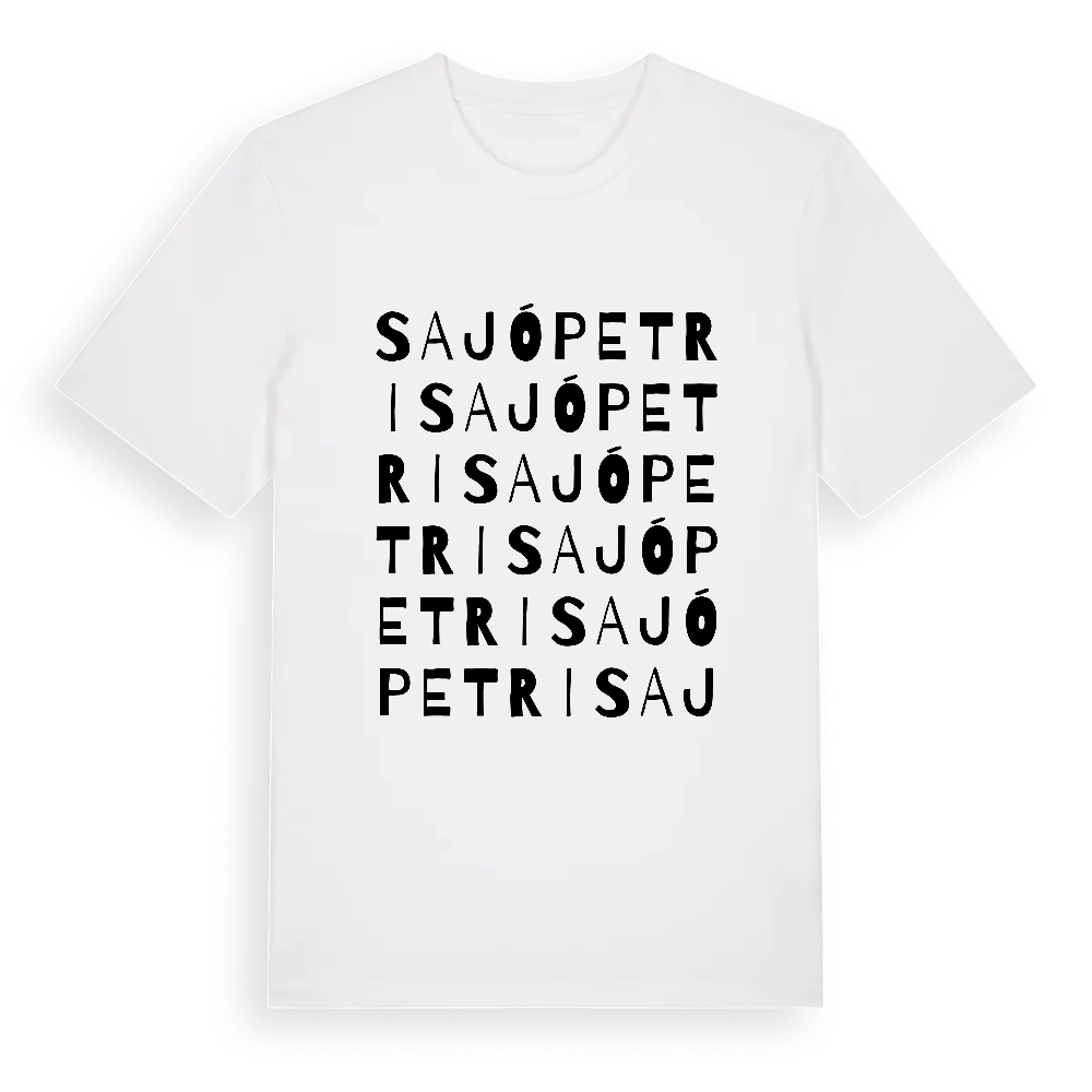 Sajópetri ordlek t-shirt – White, i miljö