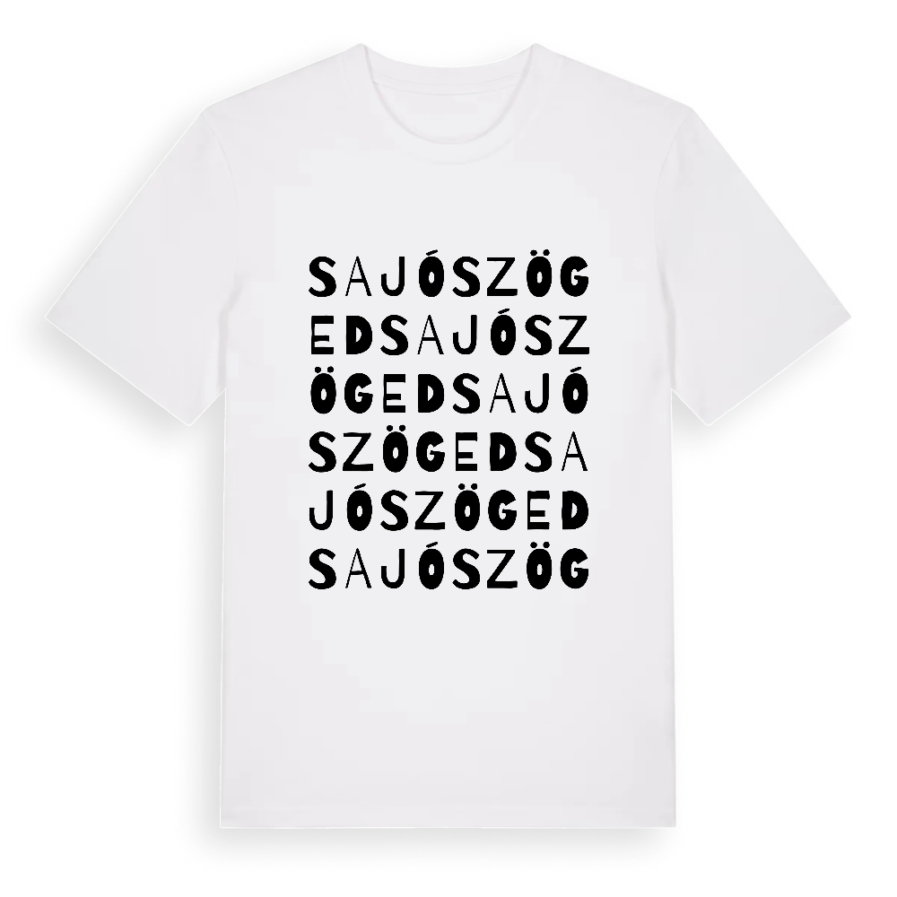 Sajószöged ordlek t-shirt – White, i miljö