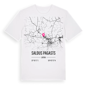 Saldus pagasts karta t-shirt – ekologisk bomull t-shirt från Pinshirt