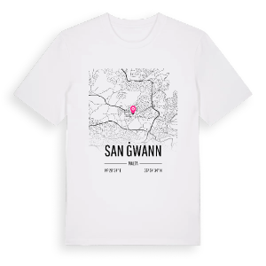 San Ġwann karta t-shirt – ekologisk bomull t-shirt från Pinshirt