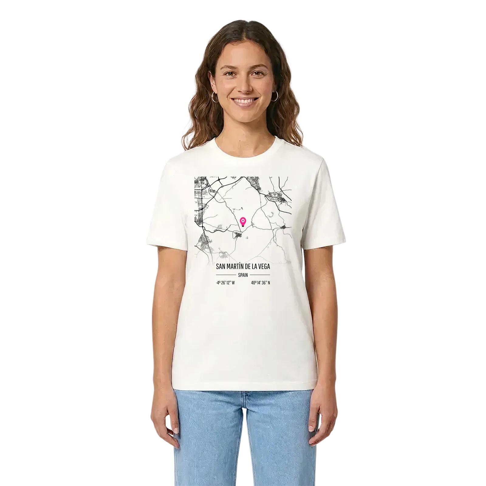 San Martín de la Vega karta t-shirt – White, i miljö