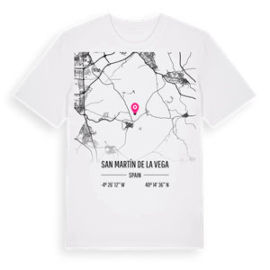 San Martín de la Vega karta t-shirt – ekologisk bomull t-shirt från Pinshirt