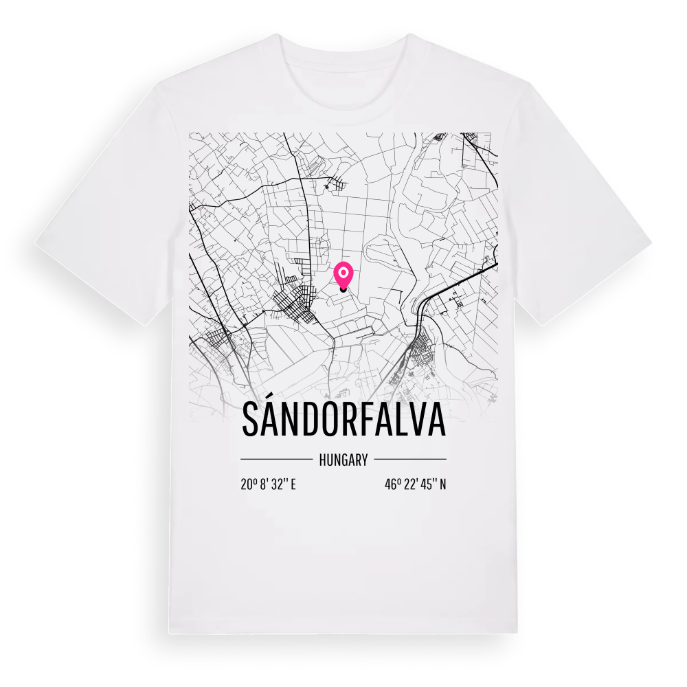 Sándorfalva karta t-shirt – White, i miljö