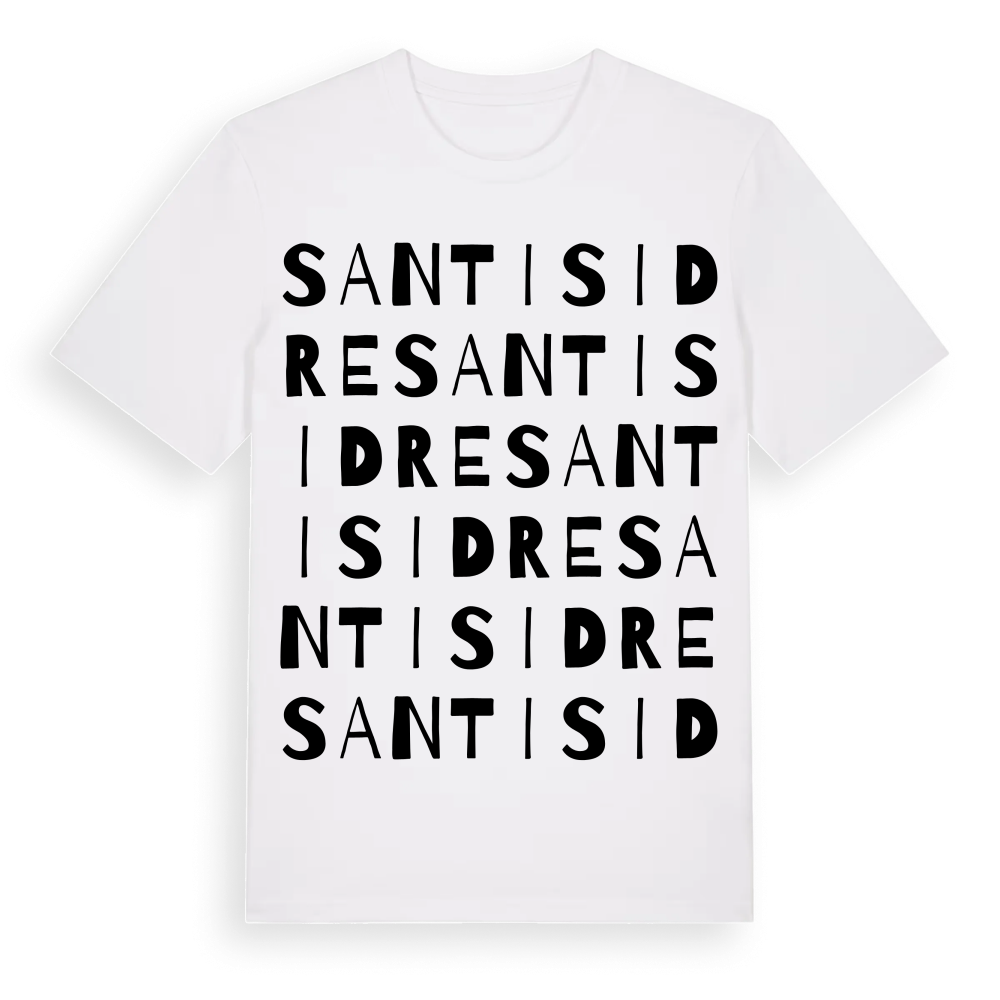 Sant Isidre ordlek t-shirt – White, i miljö