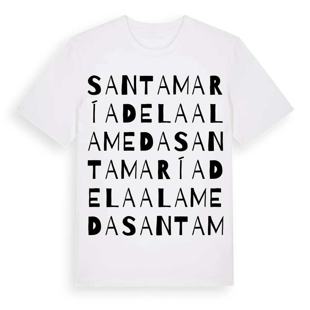 Santa María de la Alameda ordlek t-shirt – White, i miljö