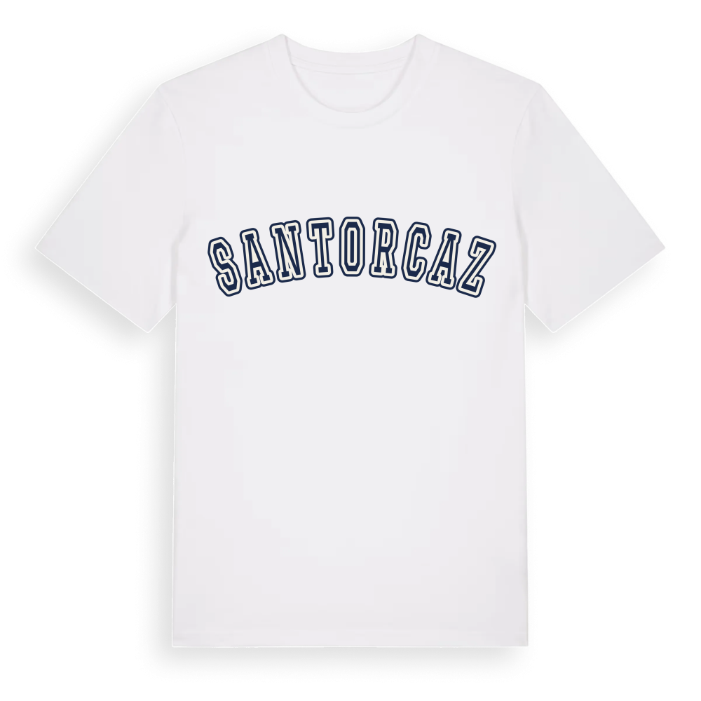 Santorcaz college t-shirt – White, i miljö
