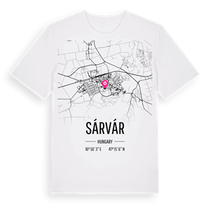 Sárvár karta t-shirt – ekologisk bomull t-shirt från Pinshirt
