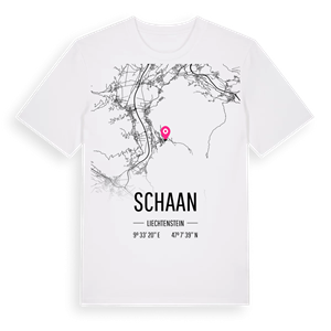 Schaan karta t-shirt – ekologisk bomull t-shirt från Pinshirt