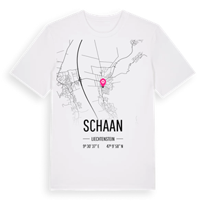 Schaan karta t-shirt – ekologisk bomull t-shirt från Pinshirt