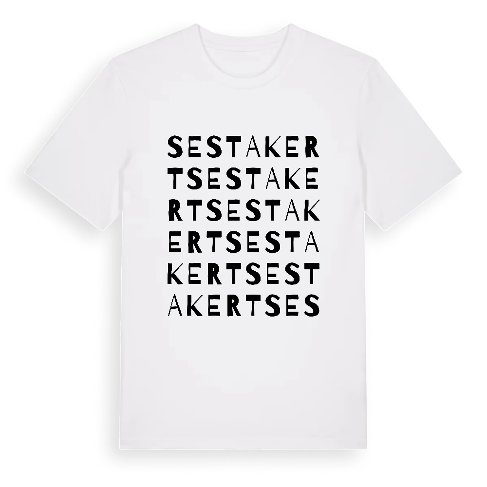 Sestakert ordlek t-shirt – White, i miljö