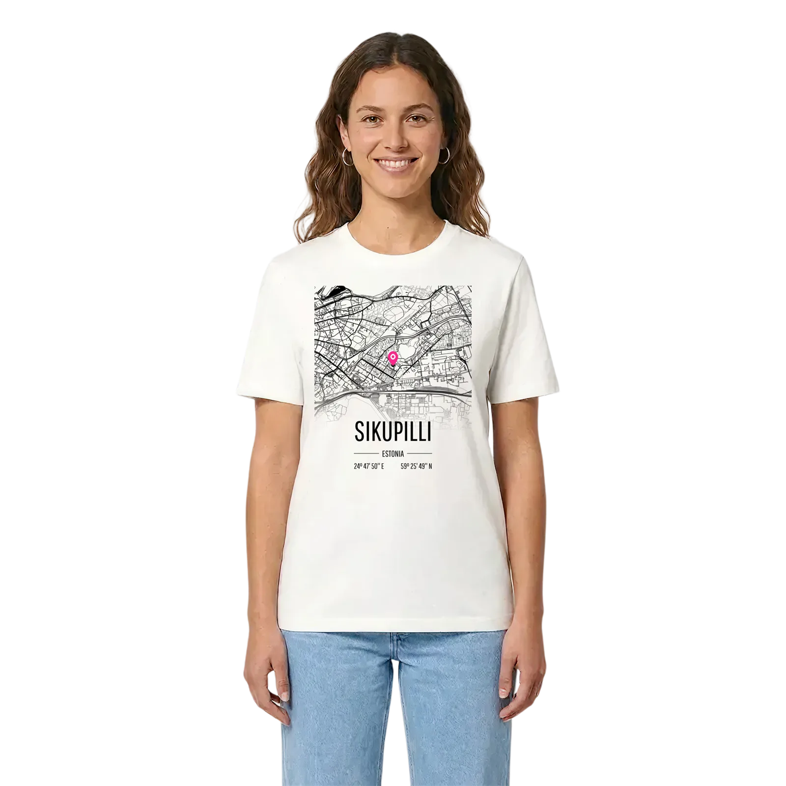 Sikupilli karta t-shirt – White, i miljö