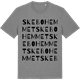 Mid Heather Gray t-shirt med Skebohemmet ordlek t-shirt